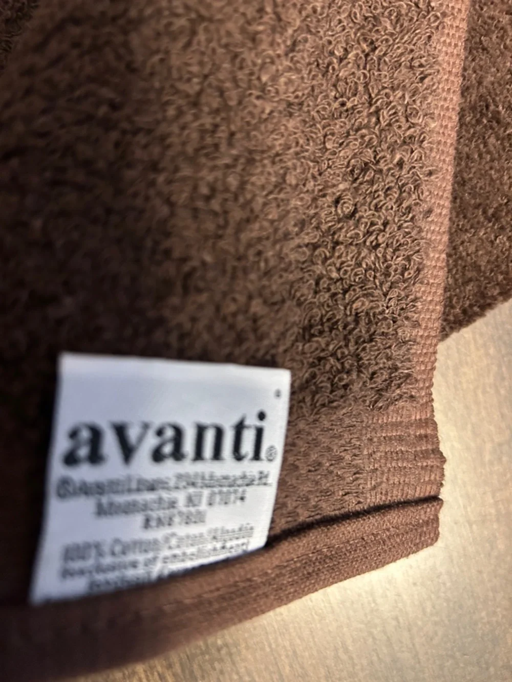 Avanti Brown Towel Set with Geometric Trim